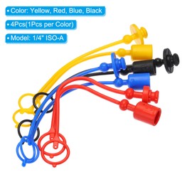 PATIKIL ISO-A 1/4 Hydraulic Coupler Male Dust Cap and Female Plug Cover Set of 4 Hydraulic Quick Connect Coupler with Retaining Ring Cap Hose Connection