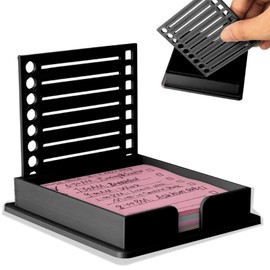 Post It Note Holder, Stencil Template with Sticky Note, 3x3 Inch Post It Note Dispenser Sticky Note Holder for Desk, Office, Home School Accessories