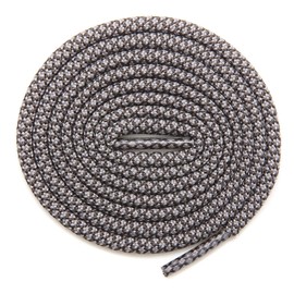 KURISET Round Athletic Shoelaces 2 Pair - For Non-slip Outdoor Mountaineering Hiking Walking Boot Round Thick Shoelace String Rope Shoe Laces (40 inches (102 cm), Black-Gray)