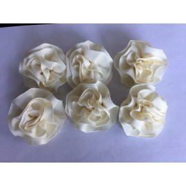 Unbranded Carnation Shaped Lapel Stud Pin - Antique White/Cream Ribbon Texture 2 Inch