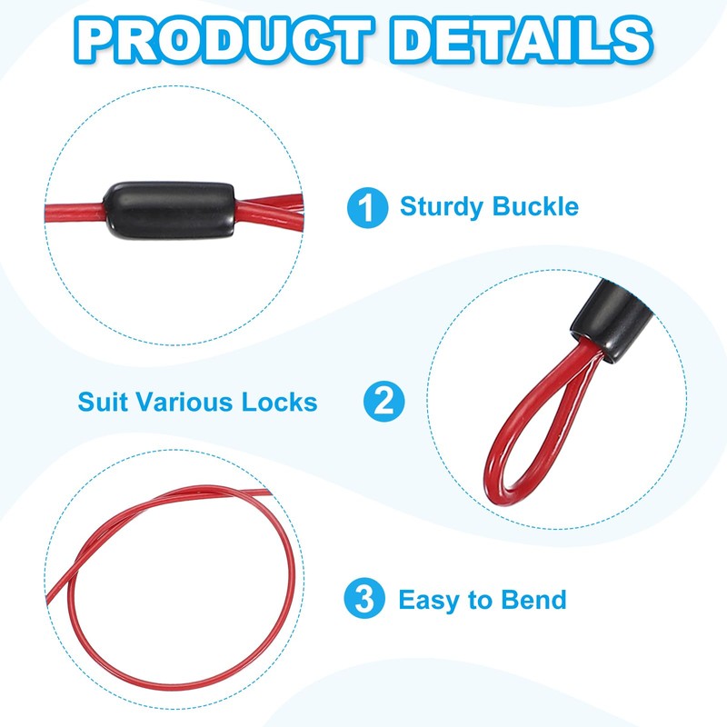 PATIKIL 1/8" Vinyl Coated Stainless Steel Cable with Loop 4ft(48")
