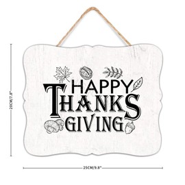 Wood Hanging Sign Happy Thanksgiving Wood Sign Home Decor Thanksgiving Quote Hanging Wooden Plaque Holiday Wall Decor for Home Classroom Office Decor One Size