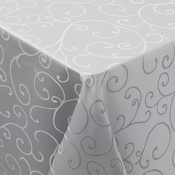 smiry Washable Tablecloth, Ornaments, Rectangular, 130 x 220 cm, Damask