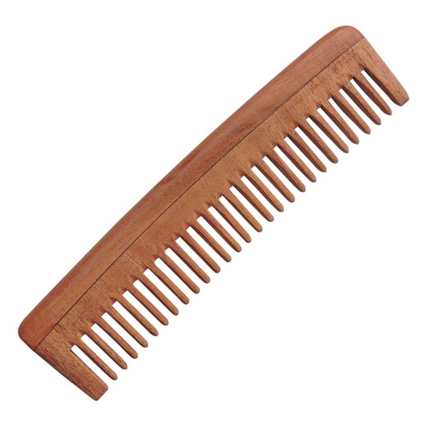 HealthGoodsIn - Pure Neem Wood Wide Tooth Comb for Shiny Hair | Wide Tooth Neem Comb for Scalp Care | Natural and Organic for Hair and Scalp Health