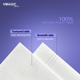 VMAGIC CARE Disposable Face Towel 120 Count Cotton Tissue Dry Face Wipes Face Cloths for Women, Ultra Soft CleanTowels for Washing Face, Makeup Removing 20x20cm (Pearl Pattern)