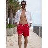 LINMYZAI Red Men's Swim Trunks 5" Quick Dry Bathing Suit