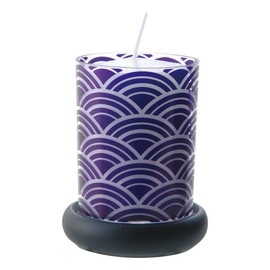 kameyama 24 Hour Votive with drainboard Seigaiha