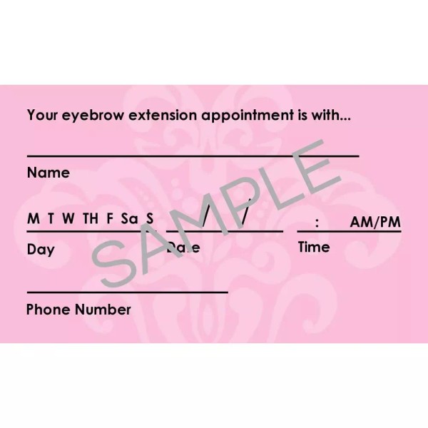 GladGirl Brow Care Instructions & Appointment Card - 25 per