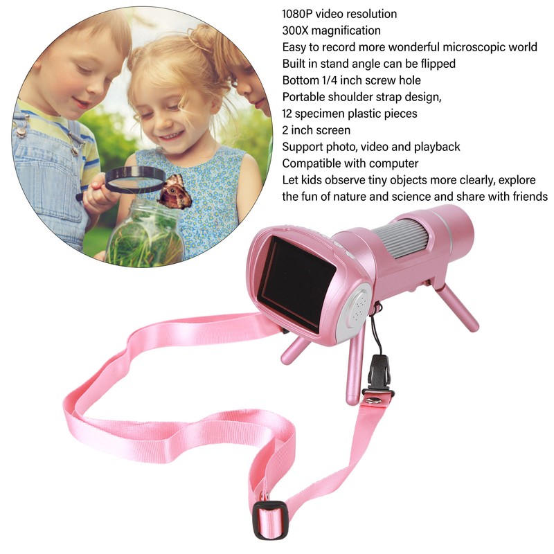 Kids Microscope Kit 1080P Portable Handheld Electronic Digital Microscope with