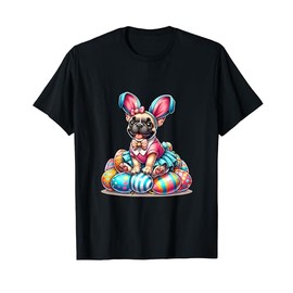 Funny Easter Day French bulldog Bunny Costume T-Shirt