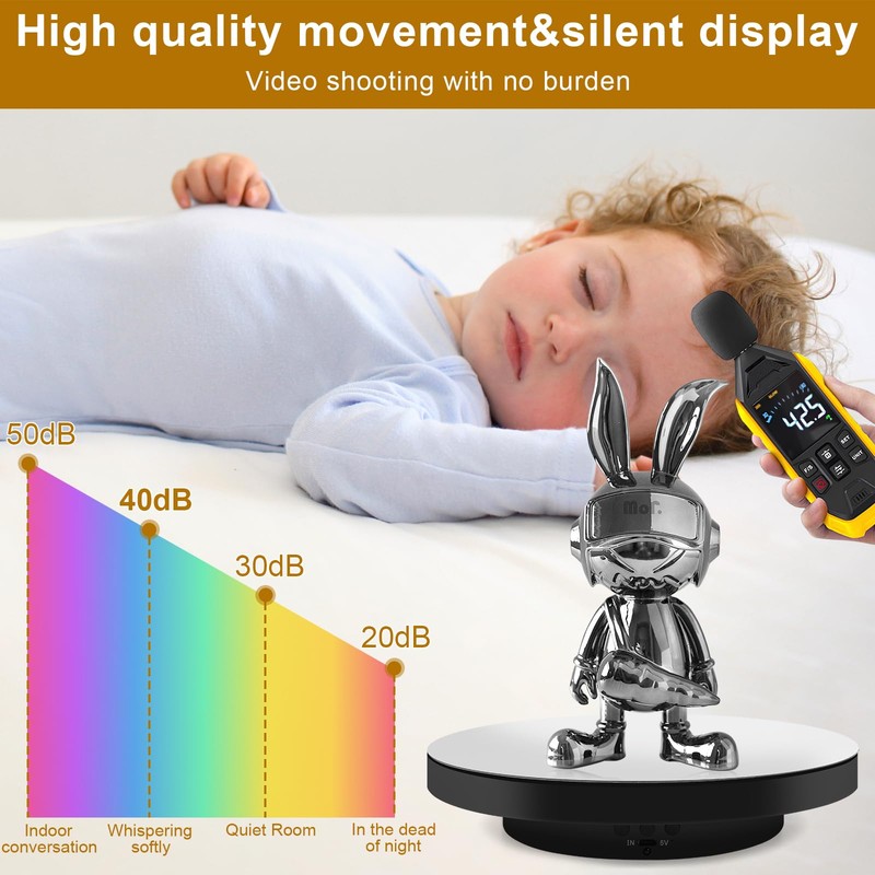 YGVQN Electric Rotating Photo Stand Electric Dial Table Top 23cm