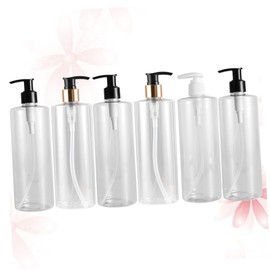Ciieeo 6pcs Lotion Bottle Refillable Empty Containers with Random Pump Style for Soap Shampoo and Conditioner Portable Plastic Toiletry Bottles for Home and Travel
