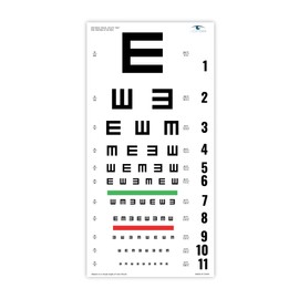 UCanSee E Eye Chart Visual Acuity Chart with Eye Occluder and Pointer for Eye Exams 20 Feet 22x11 Inches (22x11 Inches)