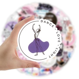 100Pcs Dance Stickers for Water Bottle,Skateboard,Scrapbook, Bike,Guitar,Computer,Car,Laptop,Motorcycle,Luggage,Dancing Waterproof Aesthetic Stickers,Vinyl Decals,Dance Teacher Gift for Adults Girls