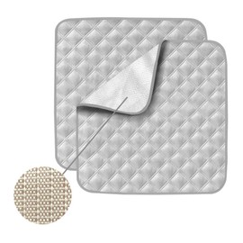 Incontinence Chair Pad Washable 2 Pack, Anti-Slip Reusable Incontinence Bed Protector, Washable Seat Pad, Bed Chair Pad Large (Grey 21*22 inch)