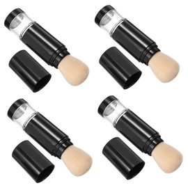 Healeved 4pcs Blush Brush for Women Portable Powder Applicator for Loose Powder and Blush Automatic Makeup Tool Comfortable Grip for Travel and Everyday Use