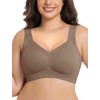 Easybunny Minimizer Bras for Women No Underwire Wireless Supportive Full