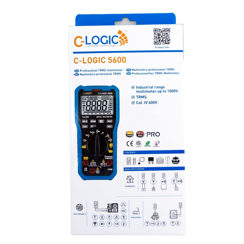 C-LOGIC 5600 Digital Multimeter TRMS Low Z Low Impedance CAT