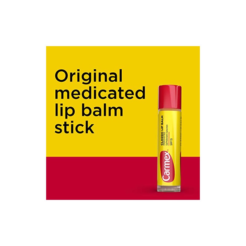 Carmex Bálsamo labial medicado clásico, hidratante labial para labios agrietados,