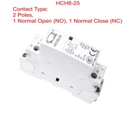 JZK AC Home Contactor AC 220V-250V 25A 1 Pole Normal Open (NO) 1 Pole Normal Close (NC) with 35mm Rail Mount for household building power appliance