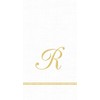 Caspari 3-Ply Paper Hemstitch Script White Monogram Monogram Guest Towel