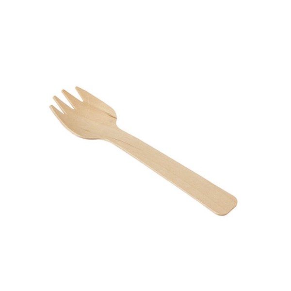 Enviroware 100 Small Wooden Sporks, Certified Birch Wood, 105mm. Excellent