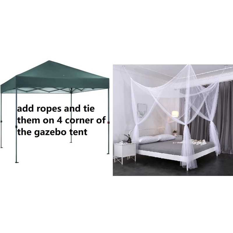 4 Post Bed Canopy Netting Functional Mosquito Net Full Queen