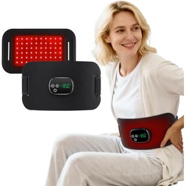 Faja Lumbar Fisioterapia con Luz Roja Infrarroja para Aliviar Dolor Cuerpo Cinturón de Terapia de Luz Infrarroja con 60 Led, Recargable, Con Función de Temporizador