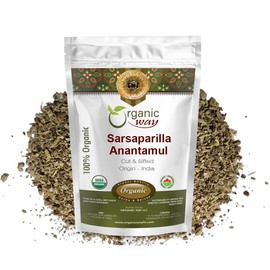 Organic Way Sarsaparilla/Anantamul Root (Hemidesmus indicus) Cut & Sifted - Herbal Tea | USDA & Kosher Certified | Vegan, Non GMO & Gluten Free | Resealable Bag | 100% Raw from India (2oz.)