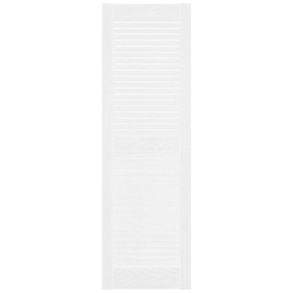 Ekena Millwork LL1S14X06700BW Lifetime Vinyl, Standard Cathedral Top Center Mullion, Open Louver Installation Lok's & Matching Screws Shutter (Per Pair), 14.5-in. W x 67-in. H, 117-Bright White