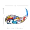 Tooarts Figura de ballena colorida de cristal soplada a mano