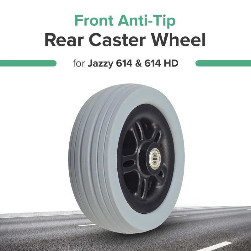 AlveyTech 6"x2" (150x50) Front Anti-Tip/Rear Caster Wheel for Jazzy 614