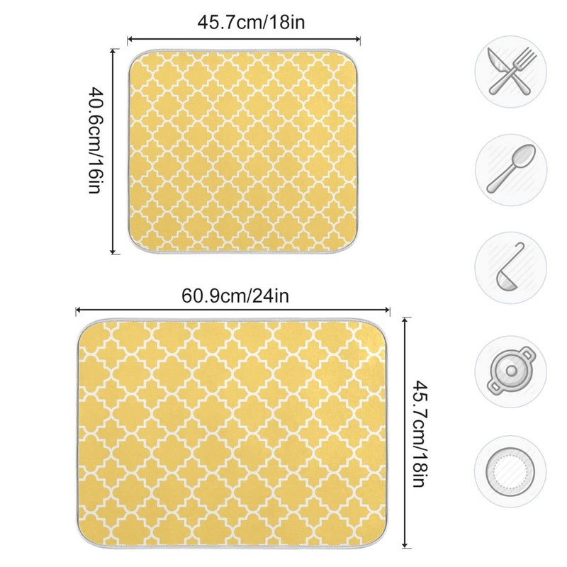 Super Absorbent Dish Drying Mat, Microfiber Fast-Drying Dish Mat, 24"