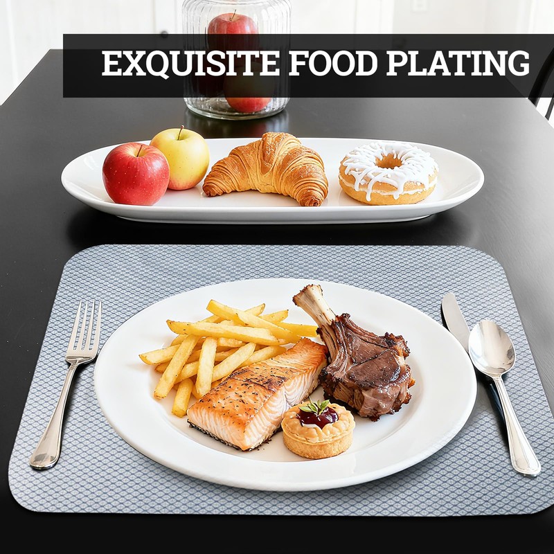 KIOEEE Clear Plastic Placemats Set of 6-Polypropylene Table Protector for