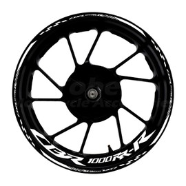 CBR 17 inch Wheel Rim Stickers Decals Tape Compatible with CBR1000RR-R 2004-2025 Motorcycle Reflective Rim Tapes Sticker Stripe(White)