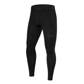 TCA Mens Compression Pants Athletic Base Layer Leggings Thermal Pants - Performance Compression Tights for Men - Black Stealth, Medium