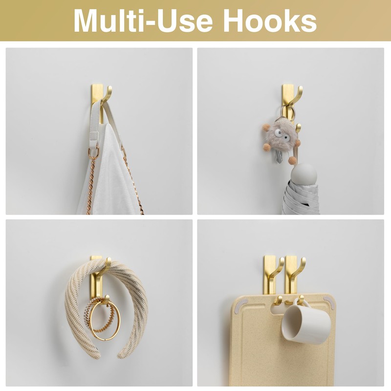 pickpiff Adhesive Wall Coat Hooks - Heavy Duty Stick-On Door