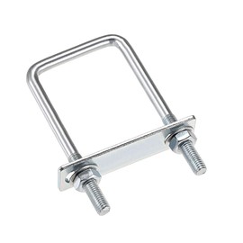 TA-VIGOR 2 sets M8 Square U-Bolts, 60mm Inner Width 120mm Length Steel U-Bolts with Nut, Plate, Washer for Attaching Piping Conduit Cable Tube Brackets Boat Trailer