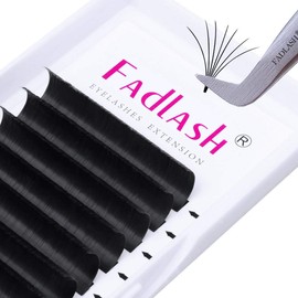 Easy Fan Lash Extensions FADLASH Volume Eyelash Extensions Self Fanning Lashes Multi Length Eyelash Volume Extensions (0.07-C, Camellia 11 12 13mm)