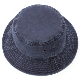 Yixda Vintage Cotton Fishing Hat Sun Hat Washed Retro Outdoor Bucket Hat, navy