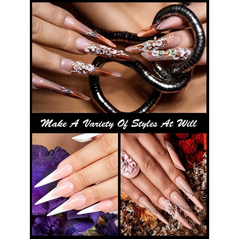 EBANKU 120 PCS Clear Matte Dual Nail Forms System Coffin