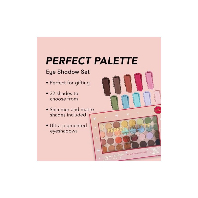Holler and Glow Perfect Palette 32 Shades Eyeshadow Palette, 0.90