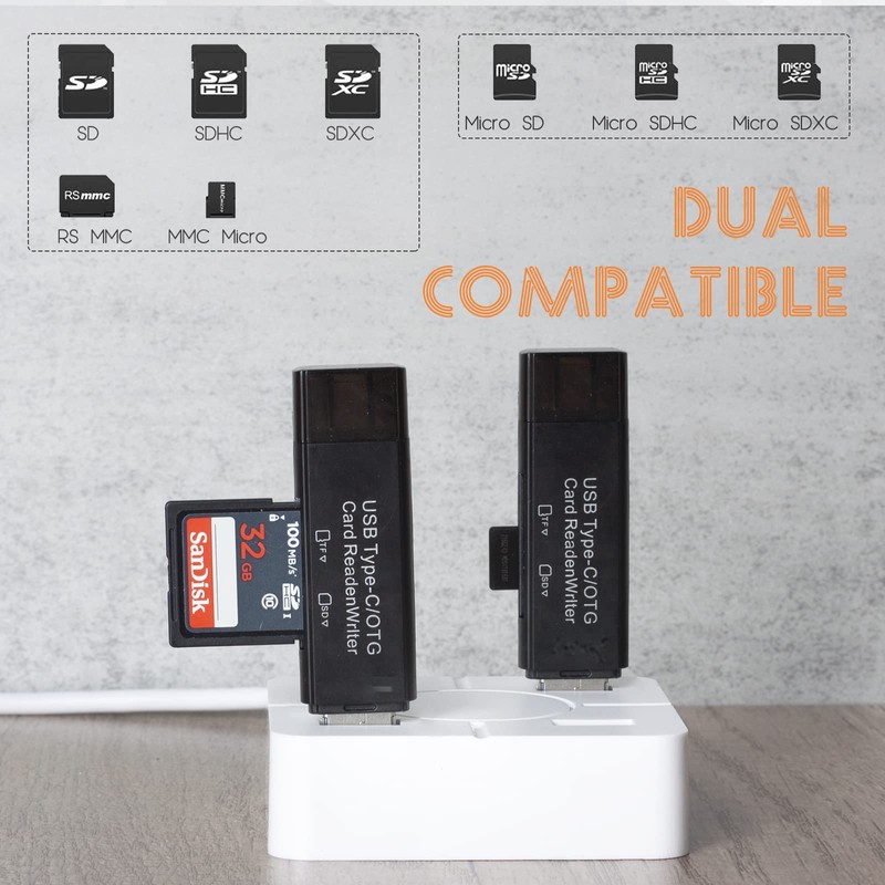 USB C SD Card Reader for Android and PC, Micro