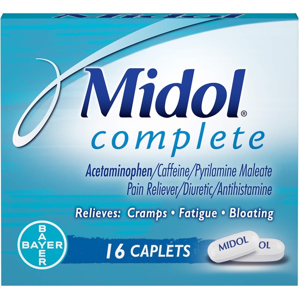 Midol Complete Caplets - 16 Caplets, Pack of 3