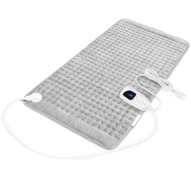 Heating Pad,Electric Heating Pads for Back,Hot Heated Pad for Abdomen,Shoulder,Knee,Multiple Temp and Auto Shut Off(Light Gray, 33''×17'')