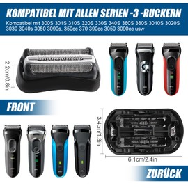 32B Ersatzkopf für Series 3 Rasierer von Braun – Einfaches Aufstecken, Nass- und Trockenanwendung – Kompatibel mit Braun Series 3 301S, 310S, 320S, 330S, 340S usw. – Ersatzköpfe für die Männerpflege