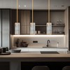 GOOUQA Crystal Pendant Lights for Kitchen Island - 10" Gold