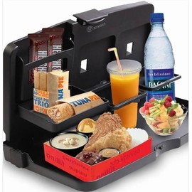 ZONETECH Multi-Functional Portable Foldable Car Backseat Tray Desk 2 Pack - Black Vehicle Table for Food, Meal, Snack, Laptop - Stay Organized When on The Go (1-Pack)