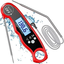 Yostyle Termómetro Digital de Carne Cocina, termómetro de doble sonda para horno, 2 Segundos Lectura Instantánea, Pantalla LCD Retroiluminada,...     