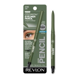 REVLON Revlon Pencil Eyeliner, ColorStay Eye Makeup with Built-in Sharpener, Waterproof, Smudgeproof, Longwearing with Ultra-Fine Tip, 206 Jade, 0.01 Oz/ 0.28g